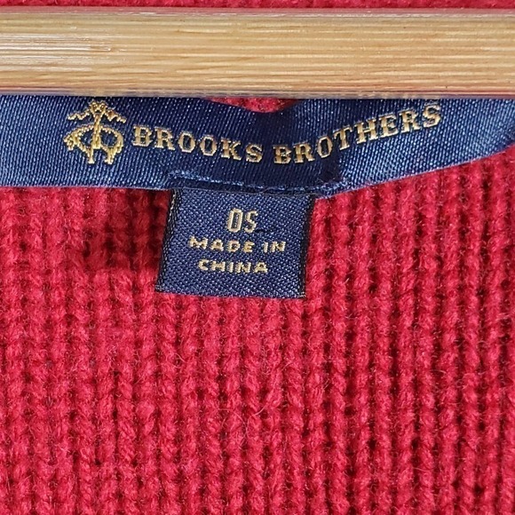 Brooks Brothers Cable Knit Open Front Poncho Cardigan Red One Size - Picture 6 of 8